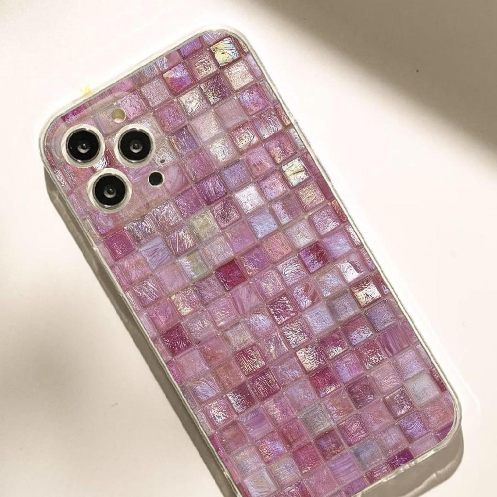 Rhinestone Grid Transparent Anti-drop Case for iPhone 14/15/16/17 Promax