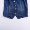 2024 Winter Women's European & American Style Fashionable Casual Denim V-Neck Sleeveless Vest
