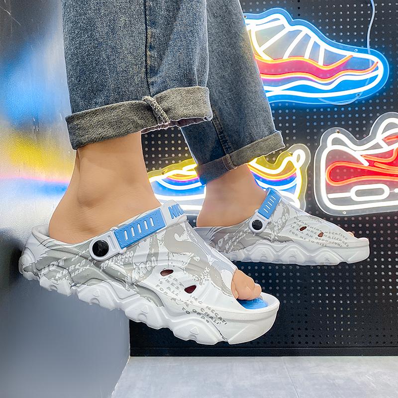 New men's sandals big size thick-soled lightweight slippers men's fashionable casual sports sandals breathable beach shoes men