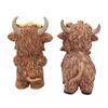 Flower Highland Cow Statue Cute Small Animal Figurines for Home Garden Kitchen Office