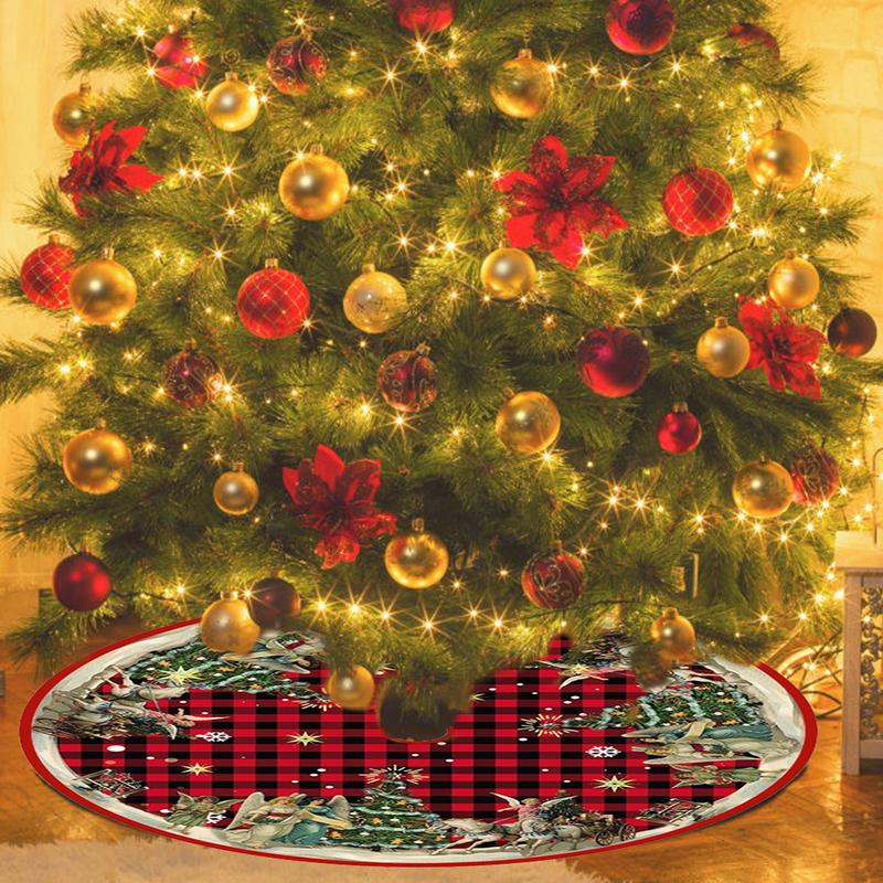 Skirt For Christmas Tree Soft Polyester Tree Skirt For Christmas Tree Bottom Decor Rustic Vintage Christmas Decorations For Part