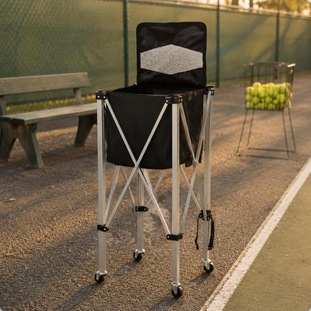 Mesh Lid Sports Trolley Aluminum Alloy Rolling Storage Container Open Frame
