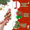 Walking Stick Ornaments 16 Pcs Christmas Lollipop Ornaments, Red Green Striped Peppermint Swirl Candy Cane Tree Hanging Decoration, Colorful