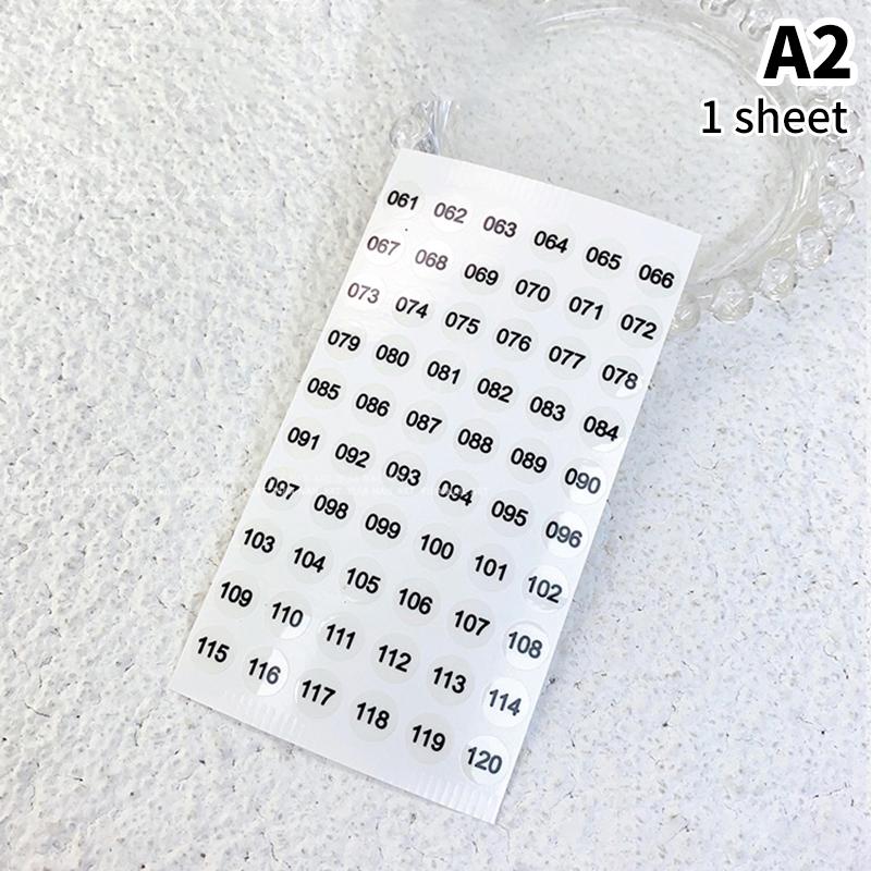 1/4Sheets Waterproof Laser Number Label Stickers For Diy Craft Self Adhesive Nail Polish Lipstick Color Number Tags Sticker