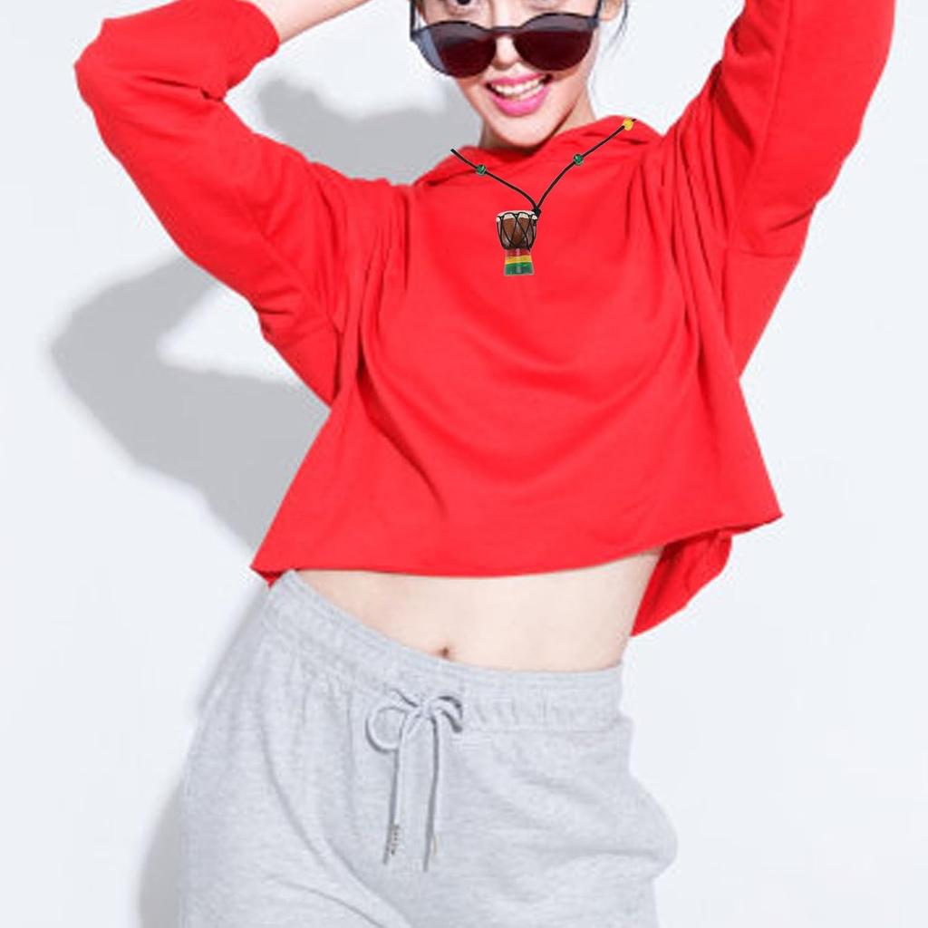 Djembe Drum Instrument Necklaces Mini Pendant African Drum Wood African Bongos Percussion Necklace for Teens Men Women Charms