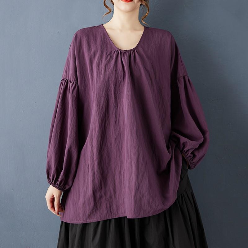 

хлопковая футболка оверсайз с длинным рукавом весна-осень винтажная футболка повседневные свободные топы женские 2025 футболки одежда