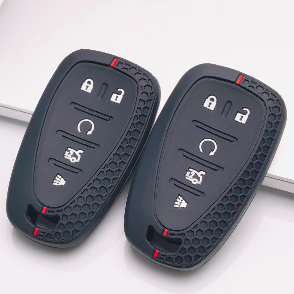 Key Fob Cover for Chevrolet Chevy Equinox Malibu Traverse Blazer Tahoe Suburban Terrain Anti-Scratch Surface Shockproof Structure Soft Grip Texture
