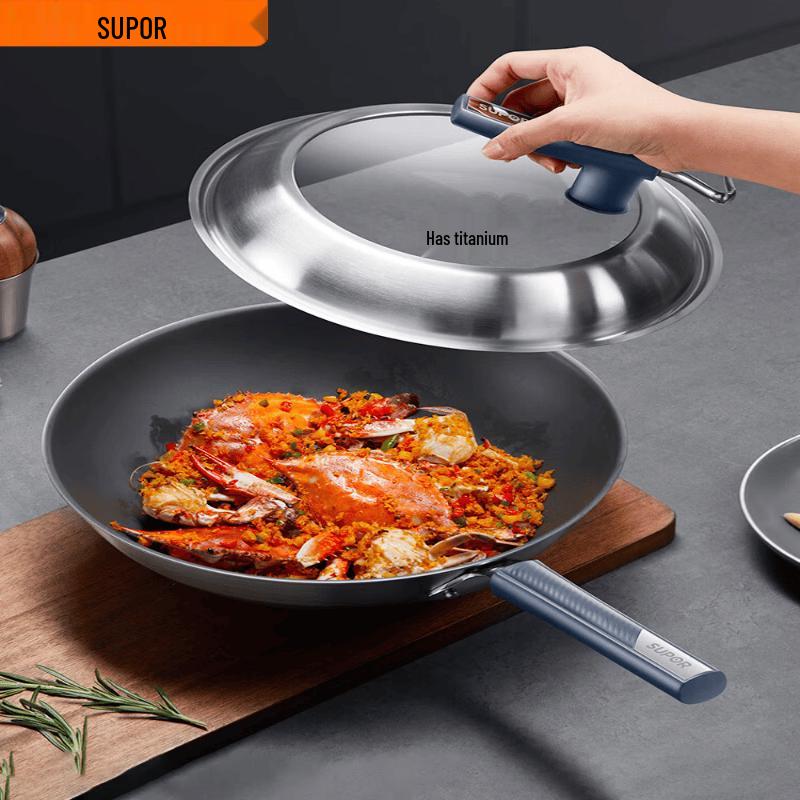 Supor 30cm Flagship Stainless Steel Non-Stick Wok