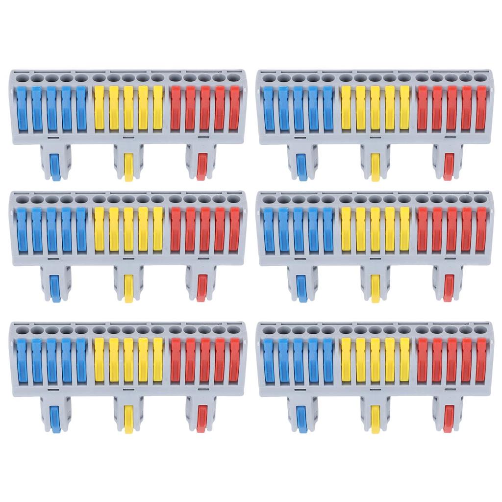 SPL-153 6Pcs Lever Wire  tors Compact Plug in Terminal Push Cable  tion 600V Quick Terminal 32A Wire  tor 3 in 15 Out Lever Nut
