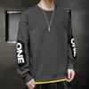 Plus Size Men's Casual Autumn Hoodie - Long Sleeve, Round Neck, Korean Style