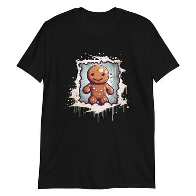 Glücklicher Lebkuchenmann Pop-Out T-Shirt Herren Damen T-Shirts Top