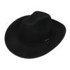Unisex Western Cowboy Hat Wide Brim Roll‑Up Brim Double‑Top Felt Fedora Hat,10 Colors,Multiple Optional Detachable Hat Bands