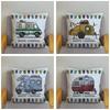 45X45Cm Happy Campers Owl Motorhome Print Pillow Case Soft Polyester Sofa Car Seat/Back Cushion Cover For Home Decor Pillowcases