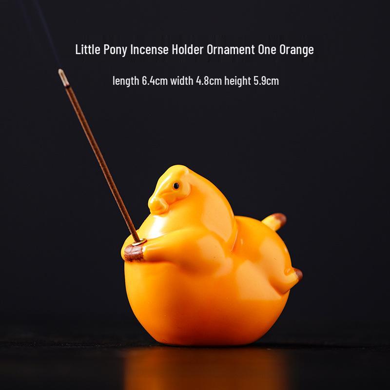 Charming Hand-Painted Pony Ceramic Aroma Burner – Little Tang Horse Incense Holder for Home Decor.