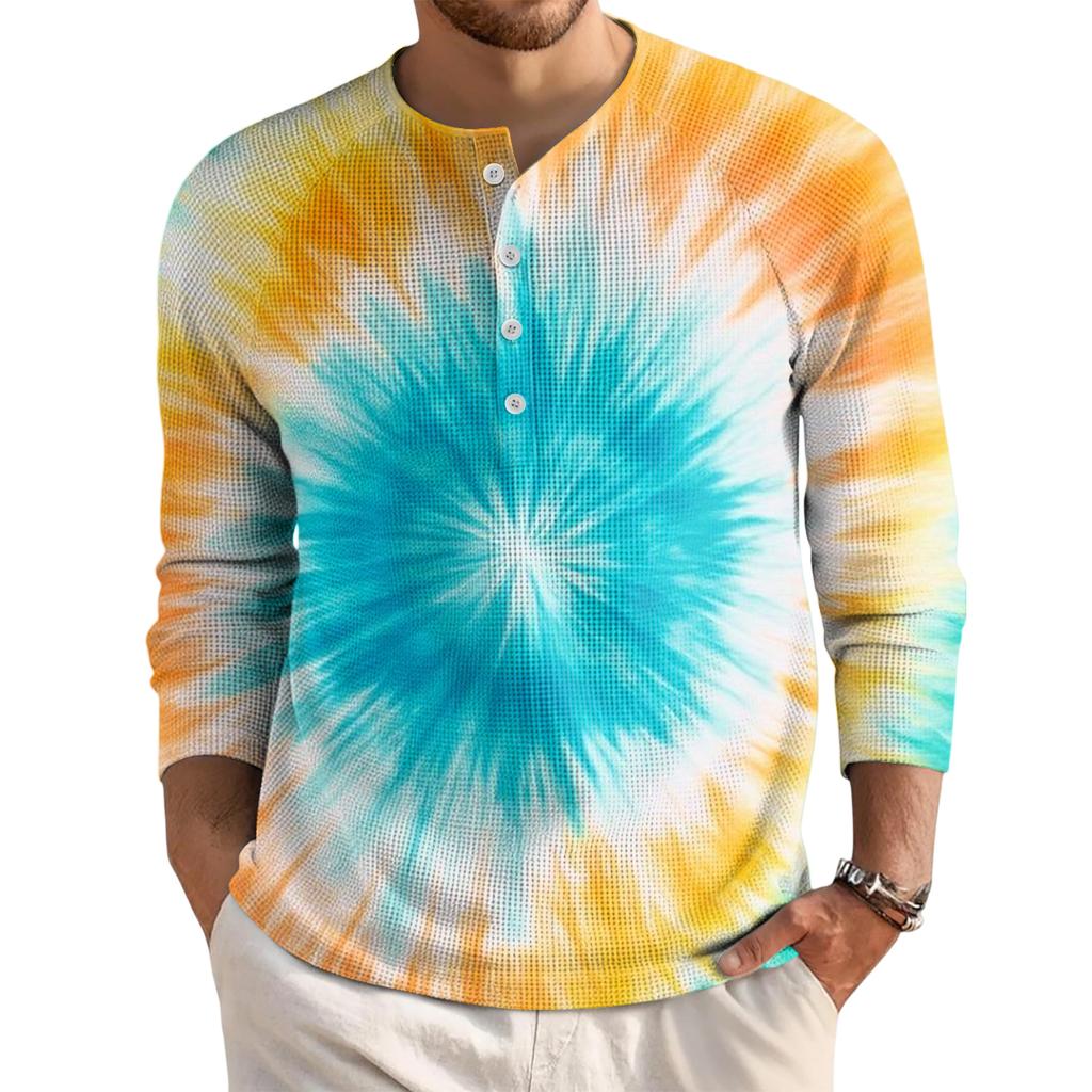 Men's Loose Casual Button Down Collar Long Sleeve Top