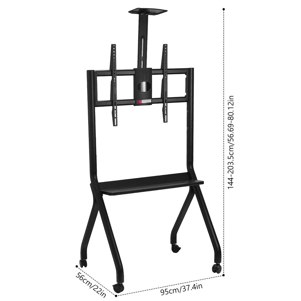 Mobile TV Display Stand for 42-75in Interactive Whiteboards & TVs Monitors Display Trolley Hold 300LBS for Office Classroom Home