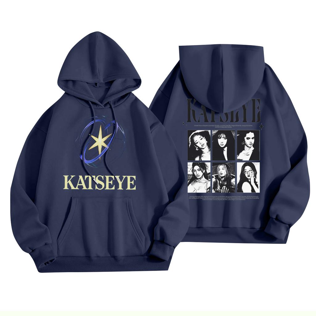 Unisex Mode Leichter Langarm-Pullover mit Taschen Bedruckter Hoodie