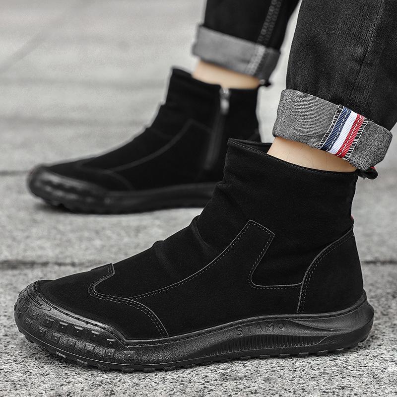 Herrenschuhe Winter 2025 neu wasserdicht, rutschfest und abriebfest Werkzeugschuhe trendige vielseitige Schuhe Herren Freizeit Baumwollschuhe