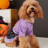 Halloween Pet Dress with Gnome Print, Pumpkin Patterns & Tulle Skirt, Orange and Purple Options for Small Dogs Halloween Parties