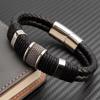 Genuine Leather Bracelet for Men, Vintage, Multilayer, Brown, Business Style, Formal Occasions Jewelry, Male Wrist Bangle Gift
