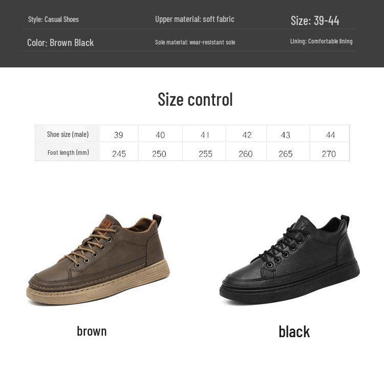 Men's 2025 Black Sneakers: Trendy, Versatile, Korean-Style Casual Shoes for Spring & Autumn, Breathable & Flat-Bottomed.