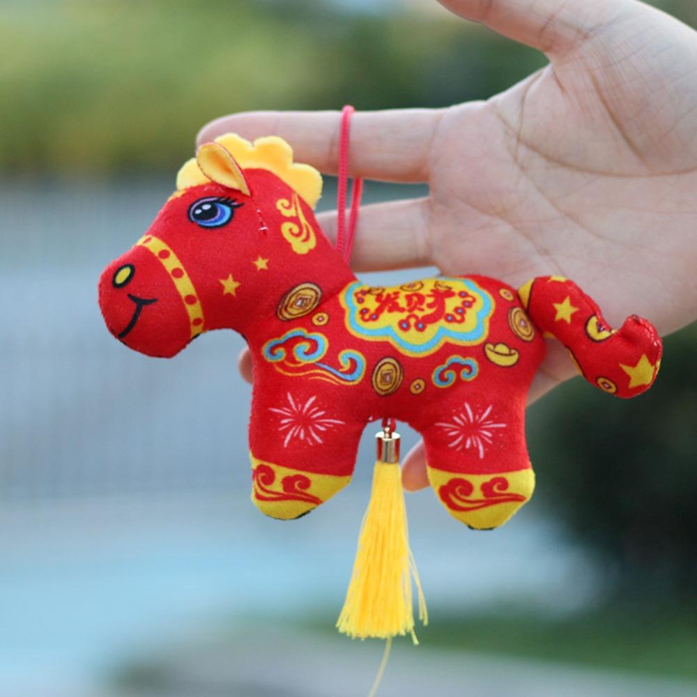 

Cute Stuffed Animal Keyring Mascot Dolls Plush Horse Doll Pendant Birthday Gift красный