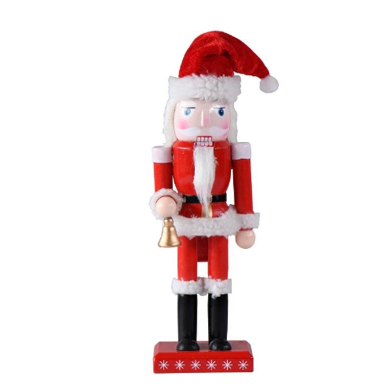 

AEE4-1 PCS Wood 25CM Wood Nutcracker Santa Figure Ornaments Christmas Home Decor Present Ornaments