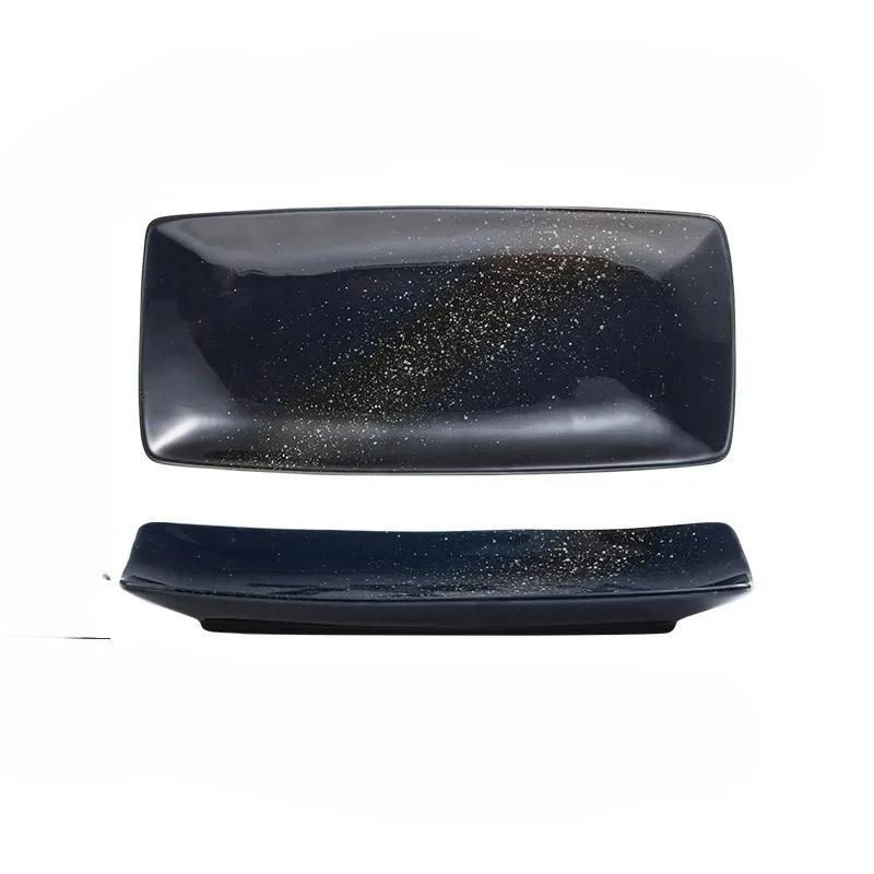 Retro Rectangular Sushi Plate Japanese Ceramic Plates Western Food Plate Home Dinner Set Plates and Dishes Kitchen Accessories