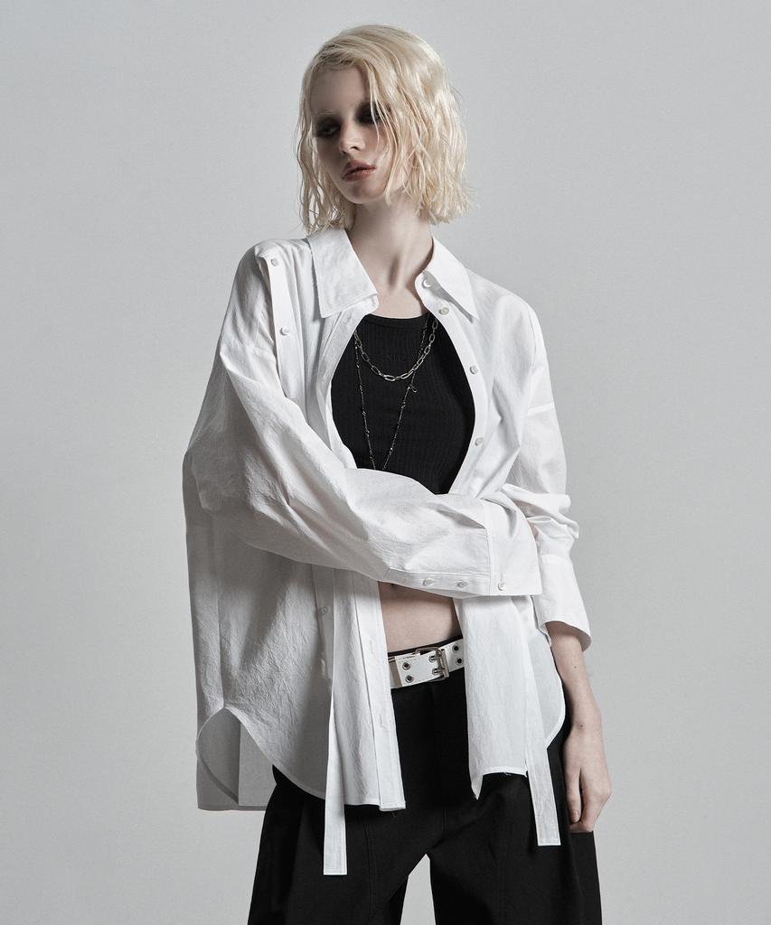 Jenyujeu Swifts Placket Three-Way Wrap Shirt - White