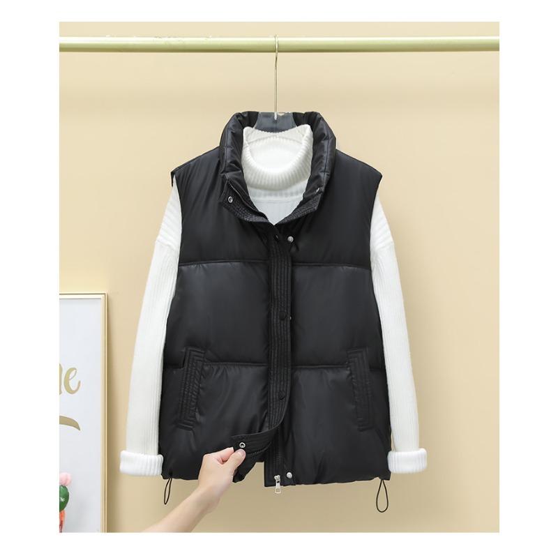 Disposable Vest Women's Autumn and Winter Fashion Stand-up Collar Warm Loose Cotton Waistcoat Outer Wear Vest