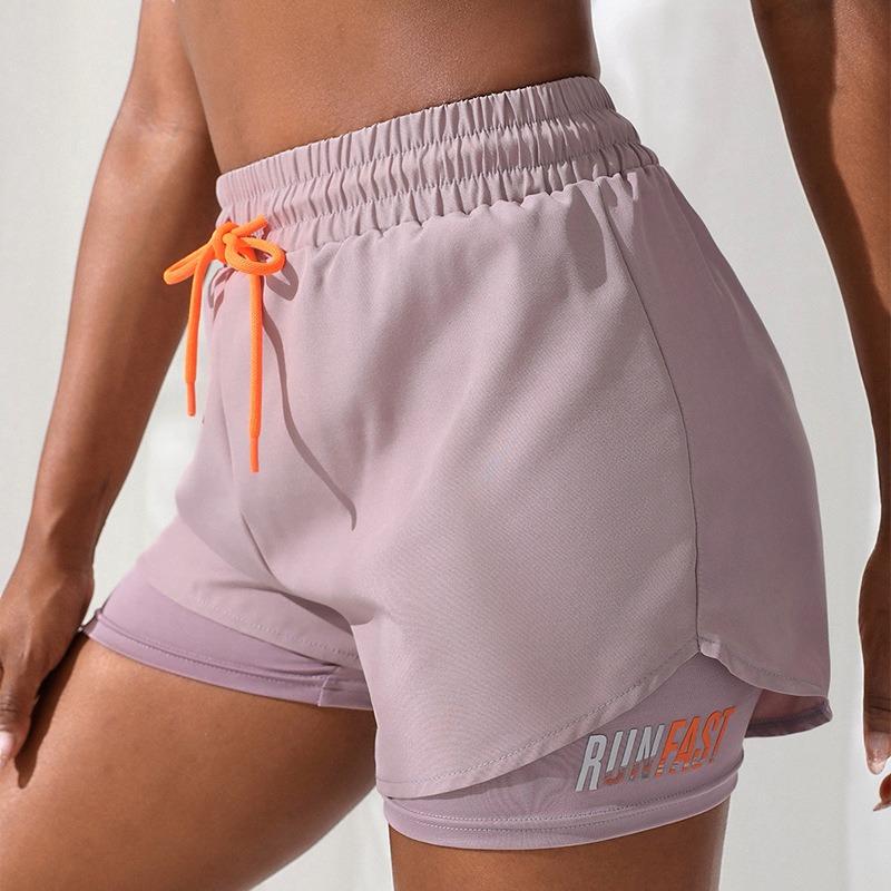 Pantaloni Scurți Sport Femei Vară Hot Pants Alergare Nocturnă Anti-alunecare Pantaloni Yoga Casual Uscare Rapidă Respirabil Fals Două Perechi de Pantaloni Fitness