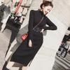 Autumn/Winter 2025 High-Neck Knit Wool Split Dress