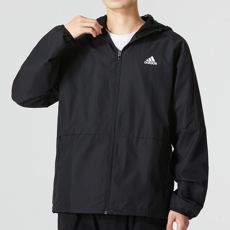 Adidas MH Lite Woven Jacket With Logo Print Men Outerwear Black HM2976