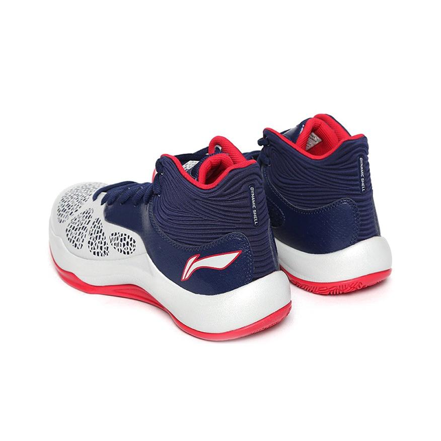 Li Ning Sonic 5 PU Fabric Synthetic Leather Basketball Shoes Men Sneakers Blue White ABPM005-4