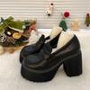 Mary Janes Ladies High Heels Chunky Shoes Woman 2025 Trend Vintage Black Sandals Students Jk Lolita Shoes Solid Elegant Heels