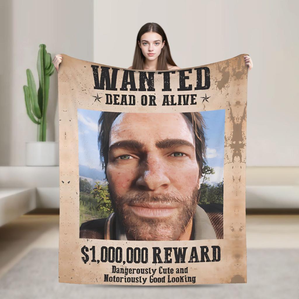 Warm Soft Blanket Travel Office Arthur Morgan  RDR 2 West Cowboy Vintage Bedding Throws  Flannel Bedspread For Sofa Bed Cover