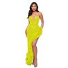 Women's Dress Long Haute Couture Strapless Backless Sequin Dress Feather Patchwork Gown