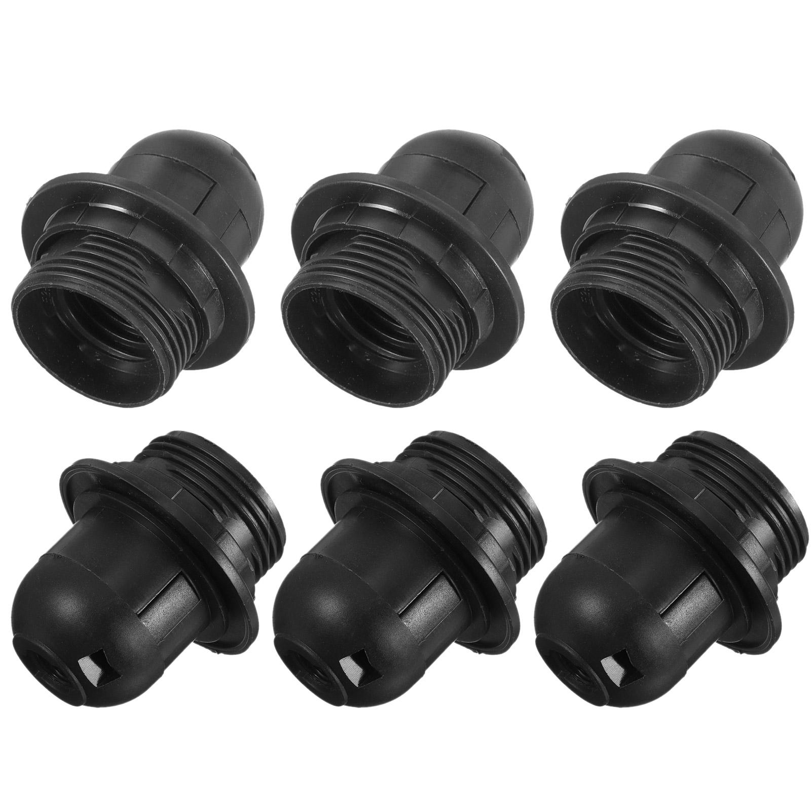

6Pcs E27 Lamp Holder Base Light Socket Plastic Replacement Part For Table Lamp Wall Lamp Lighting Fixture Component Bulb Socket чорний