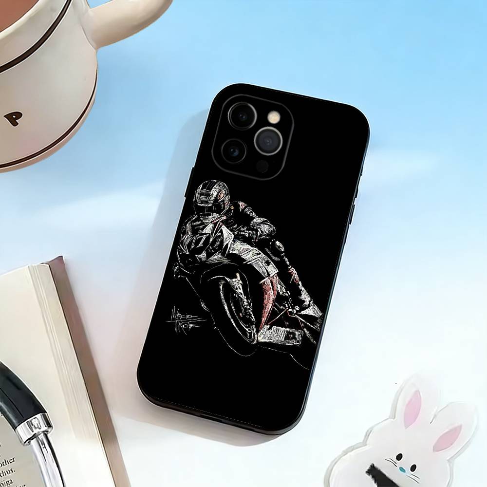

Cool motorcycle rider Phone Case For iPhone 17,16,15,14,13,12,11 Plus,Pro Max,XS,Soft Silicone Black Cover iPhone13PROMAX