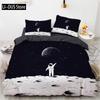 Space Duvet Cover Set Microfiber Outer Space Astronaut American Flag Pattern Bedding Set For Boys Girls Queen King Quilt Cover