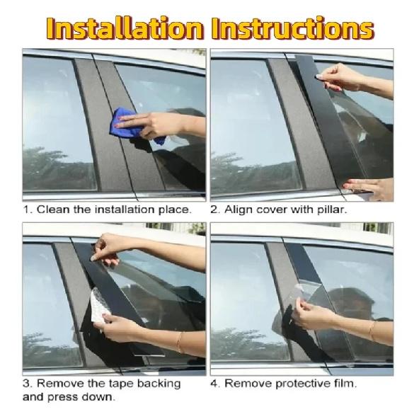 For Volvo XC40/XC60/XC90/V40/S90/S60 2002- Window Trim Covers Center Film Column B C Pillar Posts Sticker Car Accessories