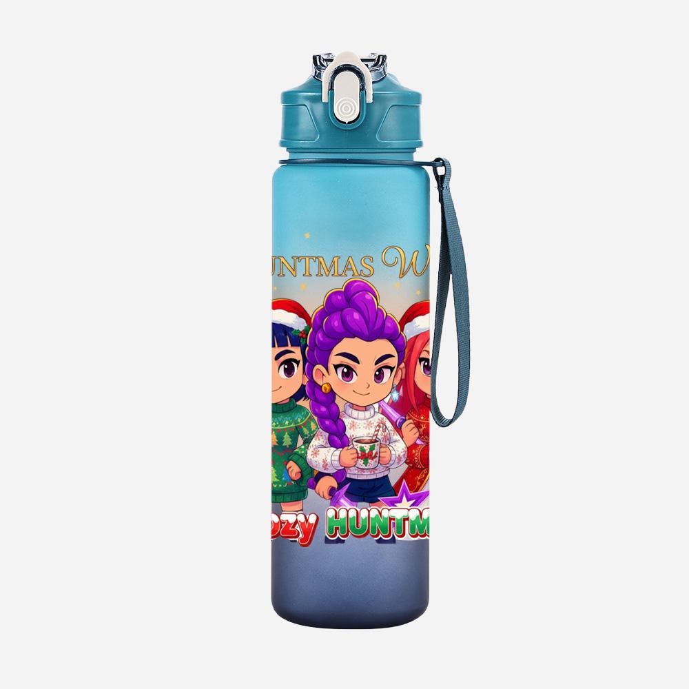 Cartoon Christmas K-Pop Demon Hunters Printed Large Capacity Drinking Cup Portable Outdoor 750Ml Water Bottle Sports Water Cup Children Kid Gift