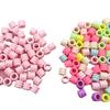 Pink/Mixed Color Spiral Bead Hair Ties with Large Hole Barrel Beads - Elastic DIY Headwear Ornaments