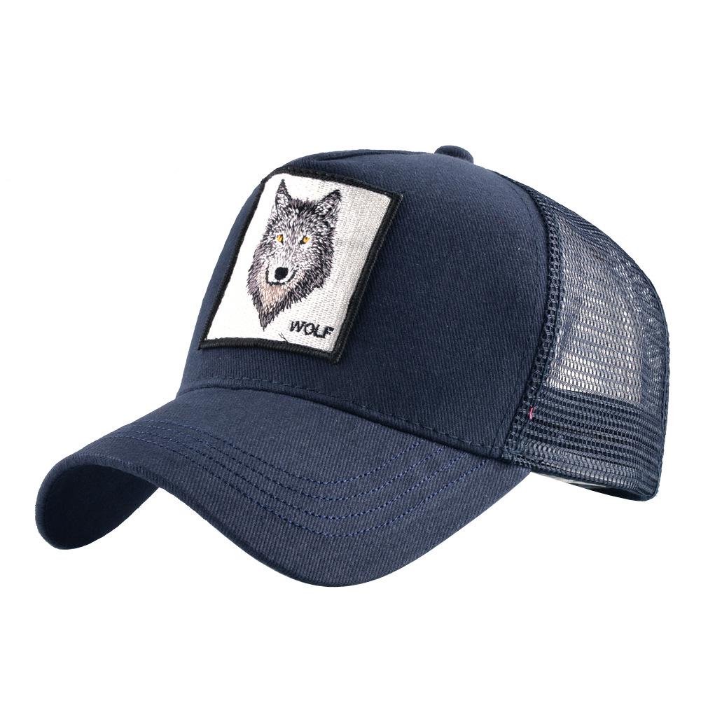 European & American Retro Cotton Embroidered Animal Mesh Baseball Cap