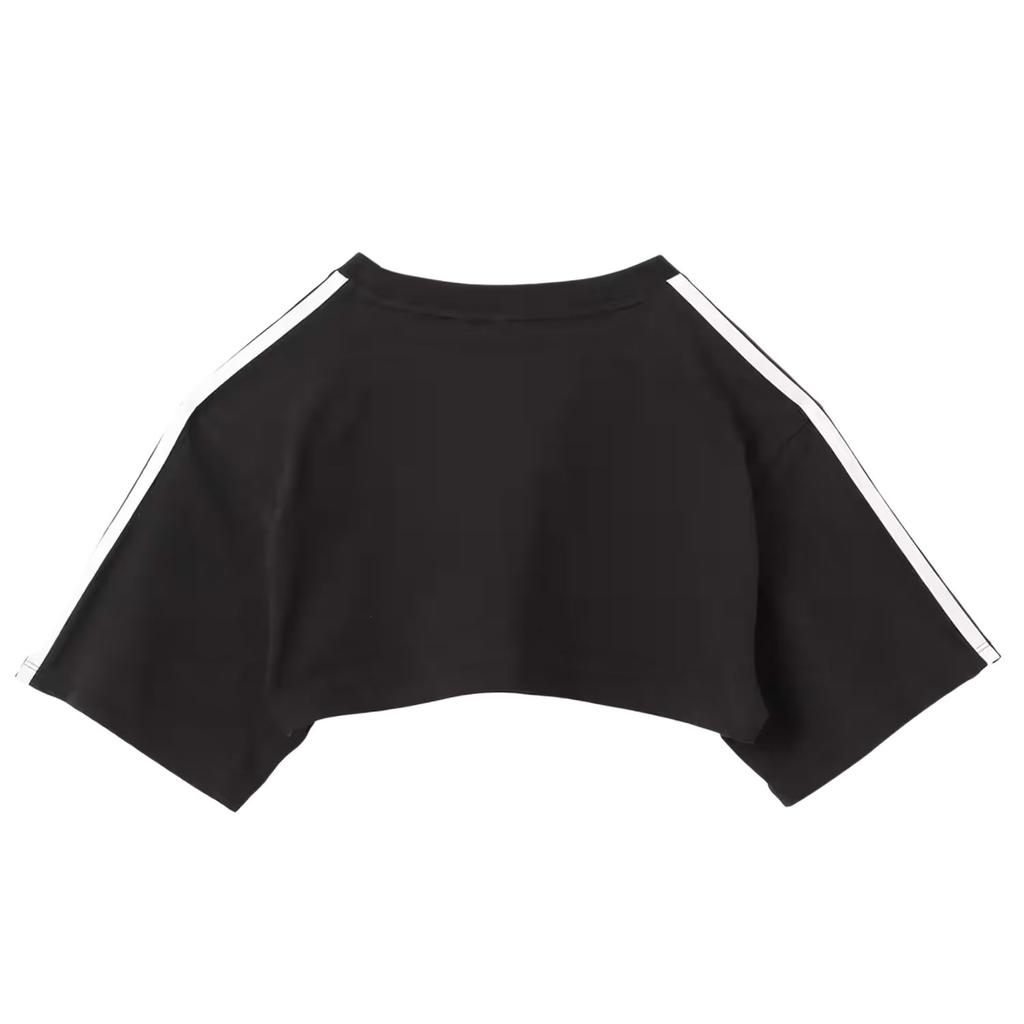 Adidas Originals Mode Rundhals Slim Fit Kurzarm T-Shirt Damen Tops Schwarz Weiß JD0042