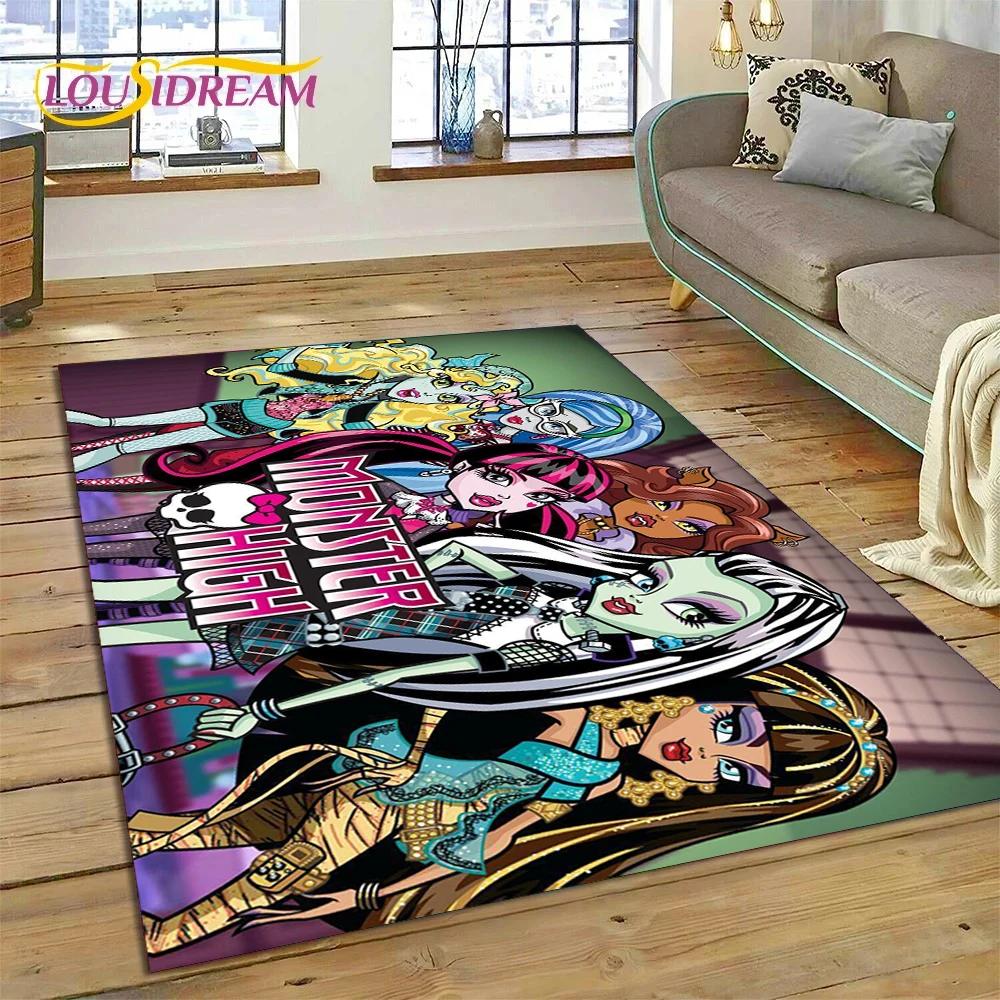 Cartoon Monster High Draculaura Vampire Rug Carpet for Living Room Bedroom Home Decor,Non-slip Decoration for Sofa Doormat Gift