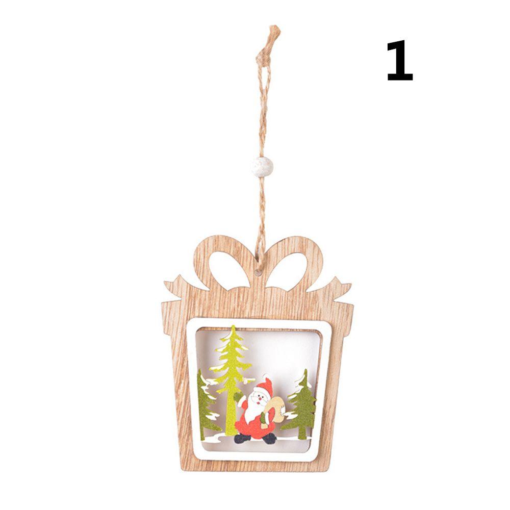 New Gift DIY Craft Christmas Tree Pendant Xmas Ornament Wood Hanging Snowman Snowflake Elk