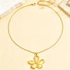 Women's 18K Gold-Plated Stainless Steel Flower Pendant Necklace with Snake Chain