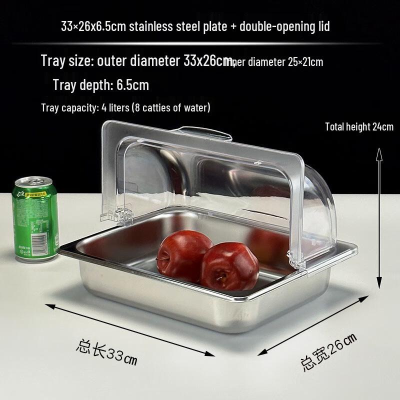 Food-Grade Buffet Display Tray with Flip Lid
