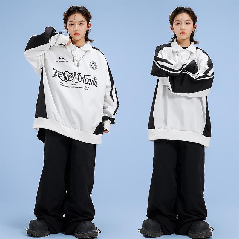 Trendiges Streetdance-Outfit für Kinder: Amerikanischer Hip Hop Hoodie & Trommel-Performance-Set für Jungen und Mädchen